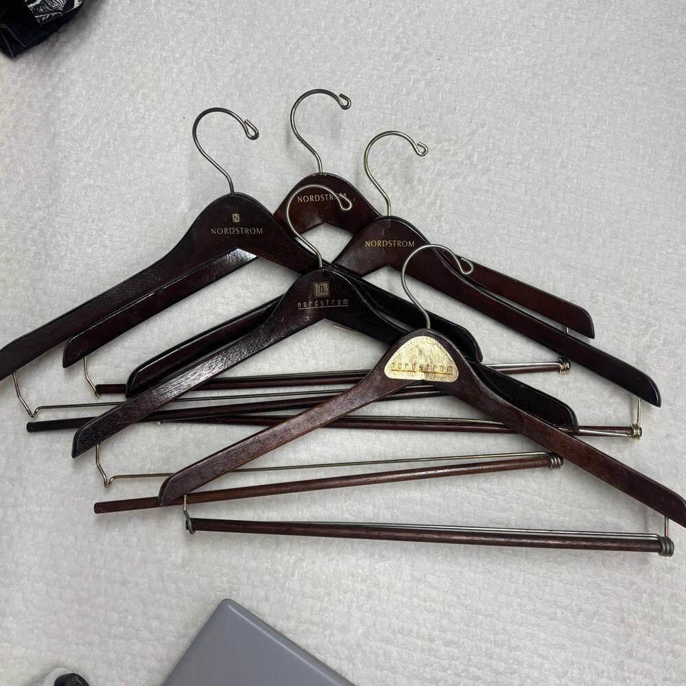 Vintage Nordstrom Wooden Suit Hangers Lot of 5